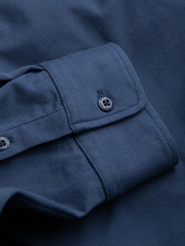 Ombre Clothing Синя мъжка риза от жарсе Ombre Clothing