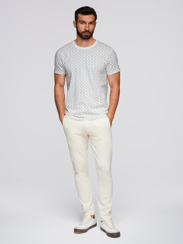 Ombre Clothing Кремави мъжко долнище Ombre Clothing