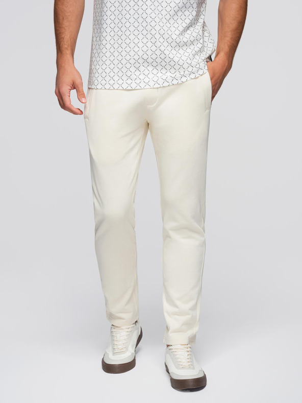 Ombre Clothing Кремави мъжко долнище Ombre Clothing