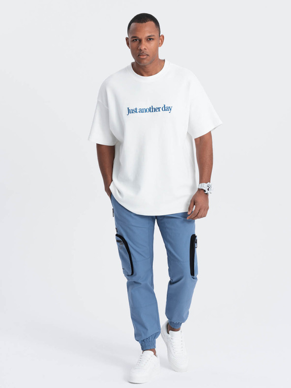 Ombre Clothing Сини мъжки товарни панталони Ombre Clothing