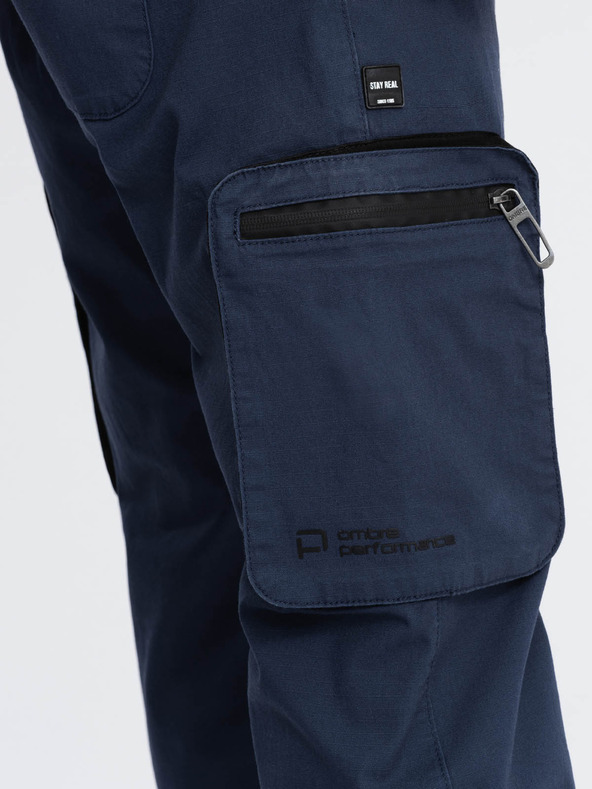 Ombre Clothing Тъмно сини мъжки товарни панталони джогер Ombre Clothing