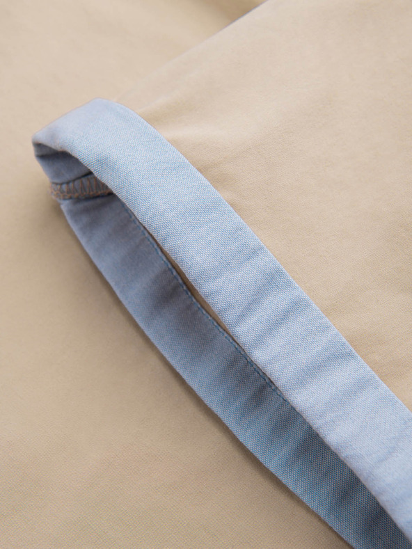 Ombre Clothing Бежови мъжки къси панталони тип чино с подгъв от деним Ombre Clothing