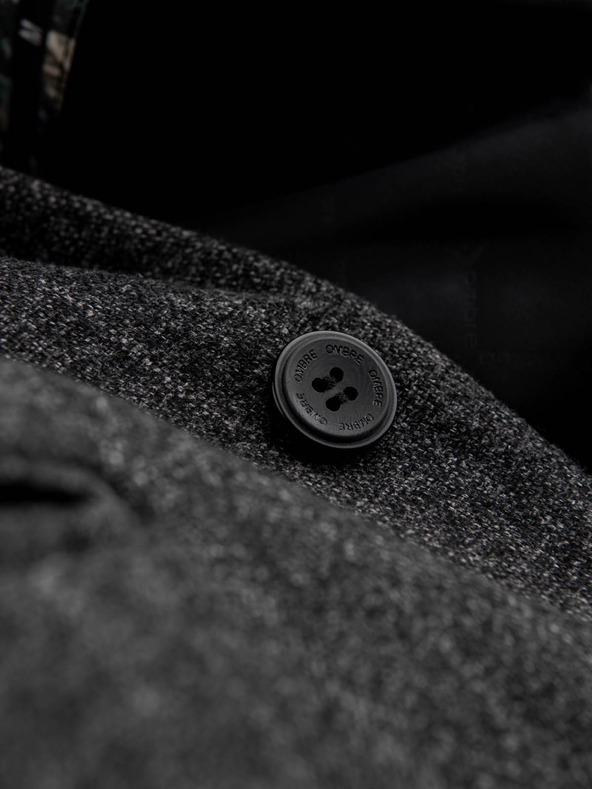 Ombre Clothing Тъмно сиво мъжко сако от жакард Ombre Clothing