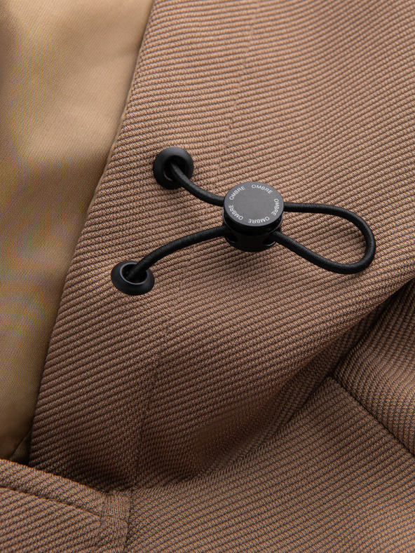 Ombre Clothing Кафяво мъжко палто с качулка Ombre Облекло