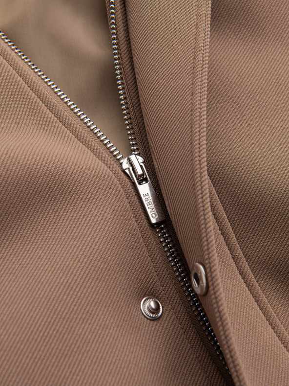 Ombre Clothing Кафяво мъжко палто с качулка Ombre Облекло