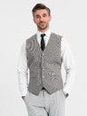 Ombre Clothing Сива мъжка жилетка от жакард Ombre Clothing