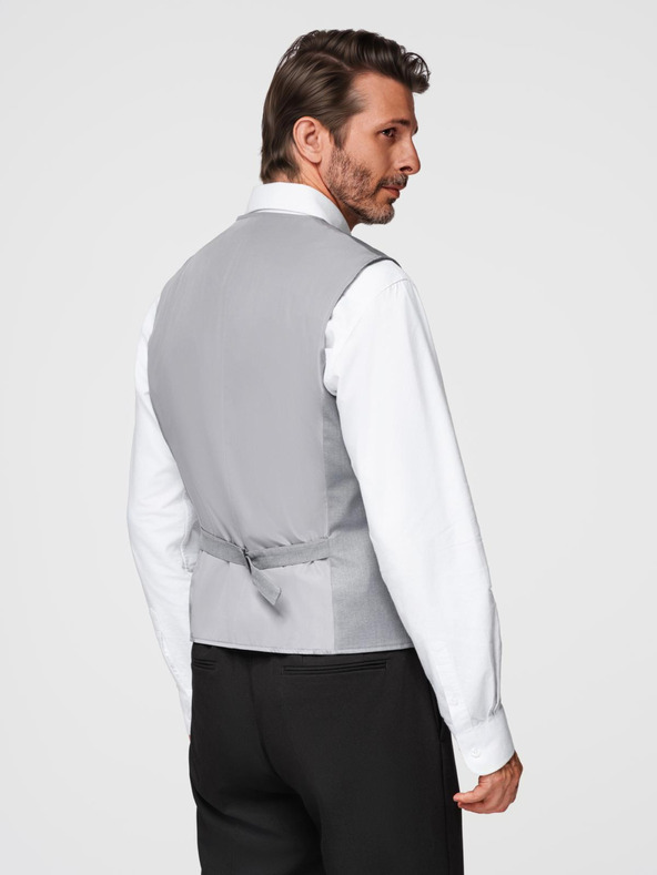 Ombre Clothing Сива мъжка жилетка за костюм Ombre Clothing