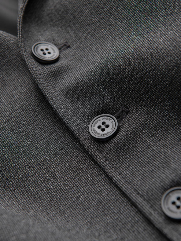 Ombre Clothing Тъмно сива мъжка жилетка за костюм с яка Ombre Clothing