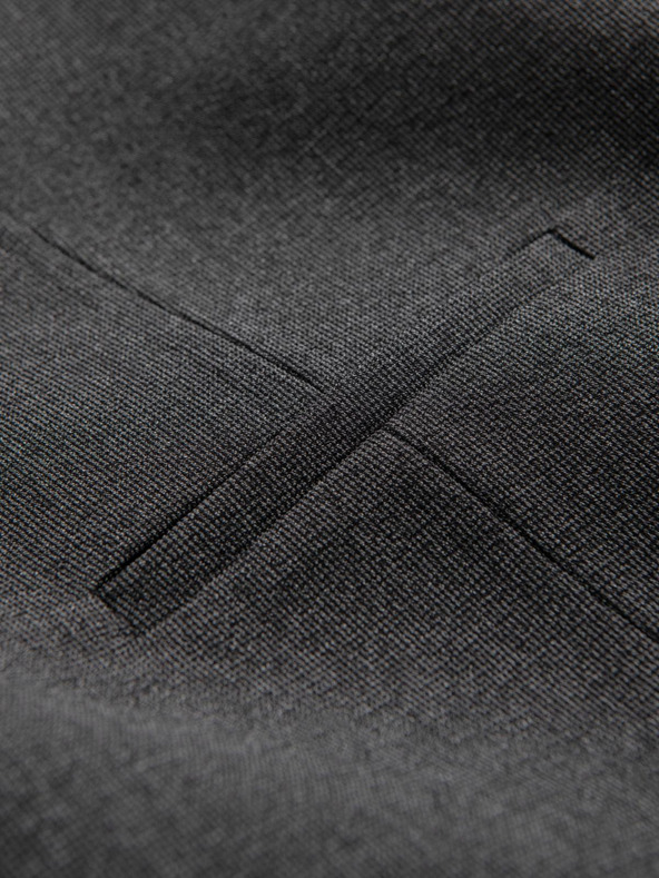 Ombre Clothing Тъмно сива мъжка жилетка за костюм с яка Ombre Clothing