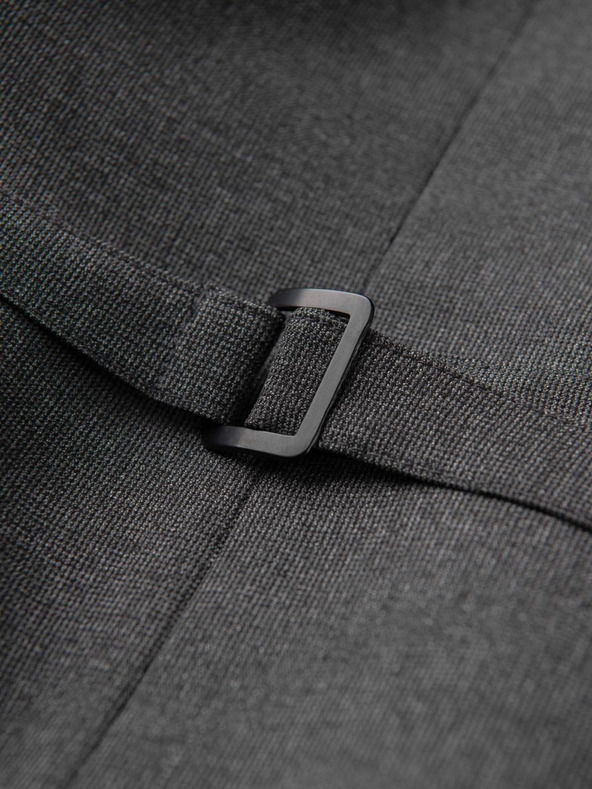 Ombre Clothing Тъмно сива мъжка жилетка за костюм с яка Ombre Clothing