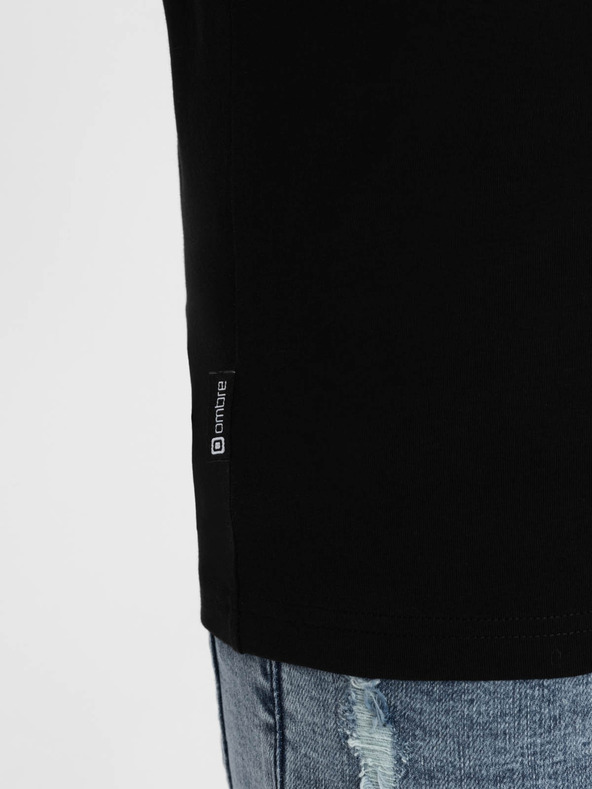 Ombre Clothing Черна мъжка тениска Ombre Clothing