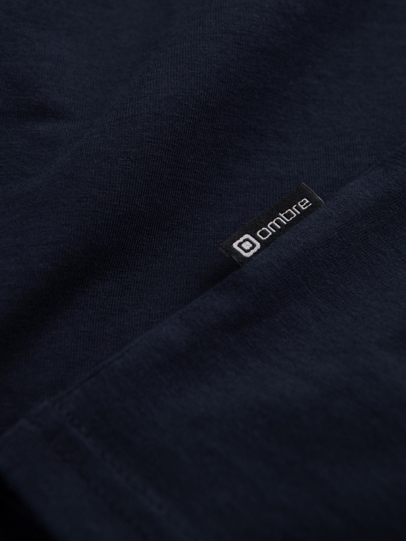 Ombre Clothing Тъмно синя мъжка тениска с V-образно деколте Ombre Clothing