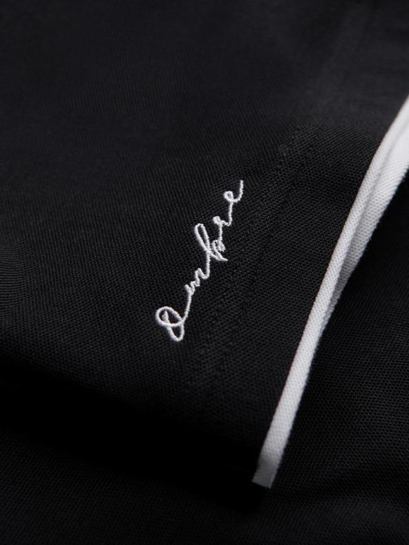 Ombre Clothing Черна мъжка поло риза Омбре Облекло