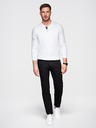 Ombre Clothing Бяла мъжка риза с копчета Ombre Clothing HENLEY