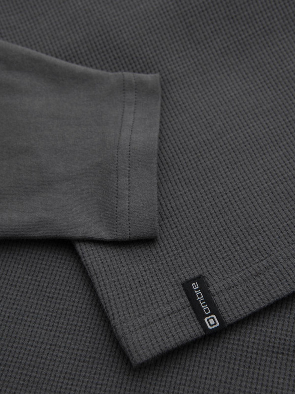 Ombre Clothing Тъмно сива мъжка основна риза с джоб Ombre Clothing