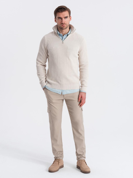 Ombre Clothing Бежов мъжки карго панталон Ombre Clothing