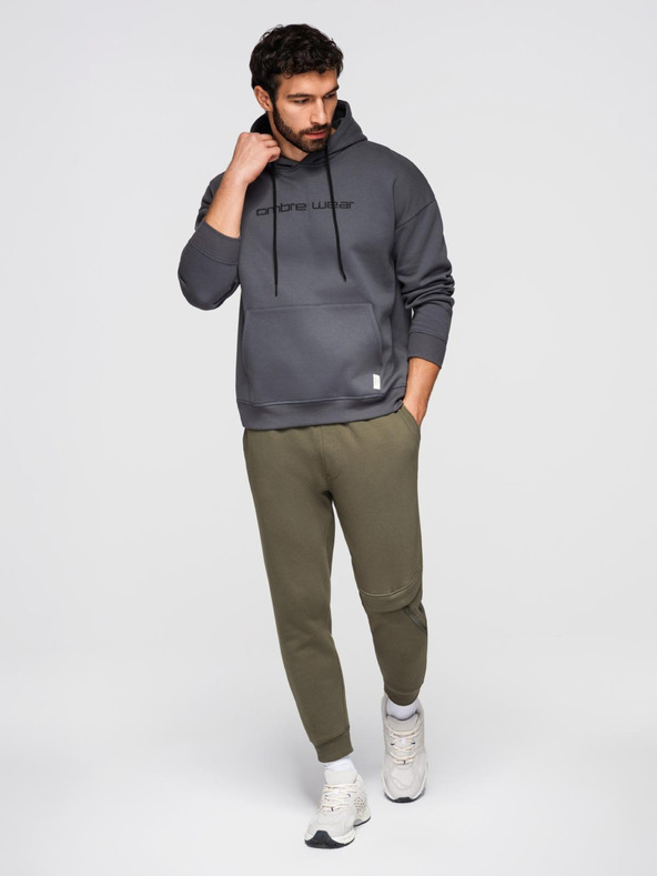 Ombre Clothing Тъмнозелен мъжки суитчър Ombre Clothing