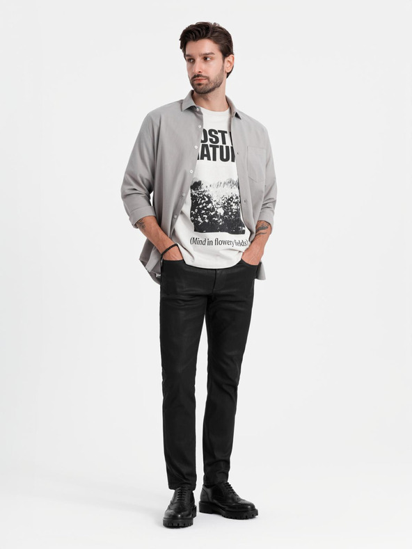 Ombre Clothing Мъжка сива риза Ombre Clothing