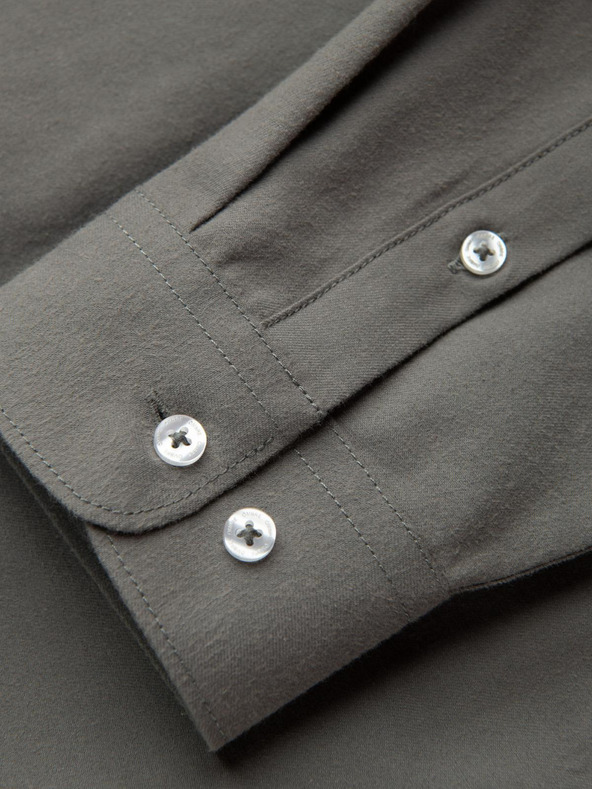 Ombre Clothing Мъжка риза Ombre Clothing в цвят каки