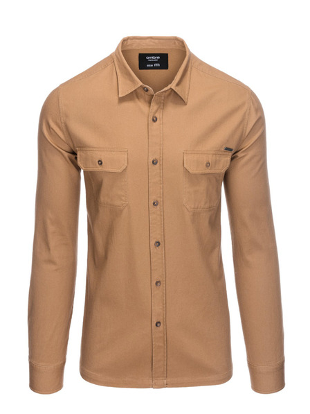 Ombre Clothing Кафява мъжка риза Ombre Clothing