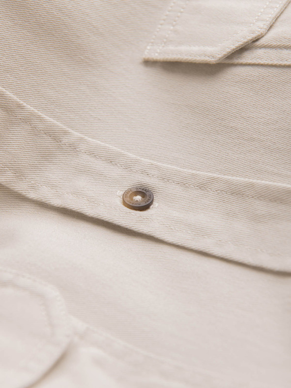 Ombre Clothing Кремава мъжка омбре риза за връхни дрехи