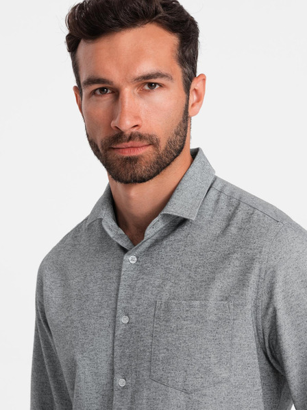 Ombre Clothing Светлосива мъжка риза Ombre Clothing