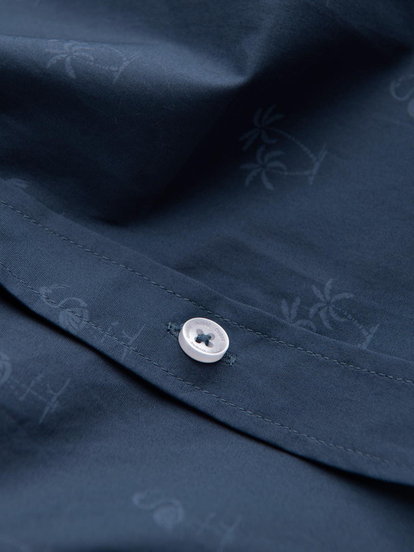 Ombre Clothing Тъмно синя мъжка фланелена риза с шарки Ombre Clothing