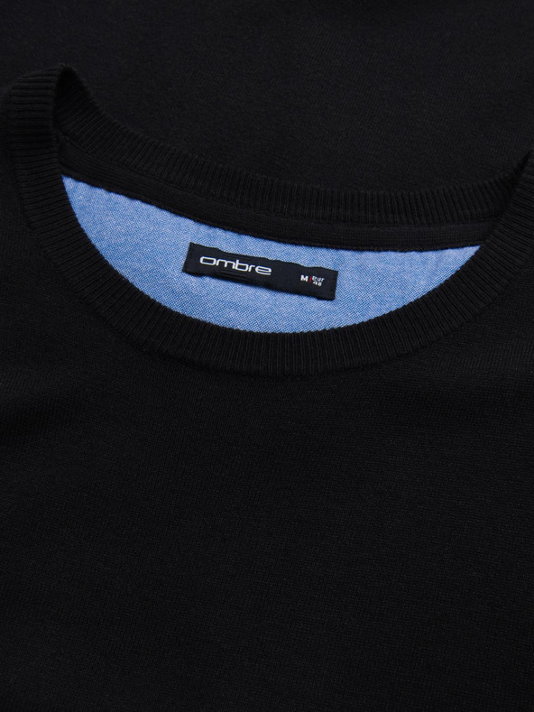 Ombre Clothing Черен мъжки пуловер Ombre Clothing