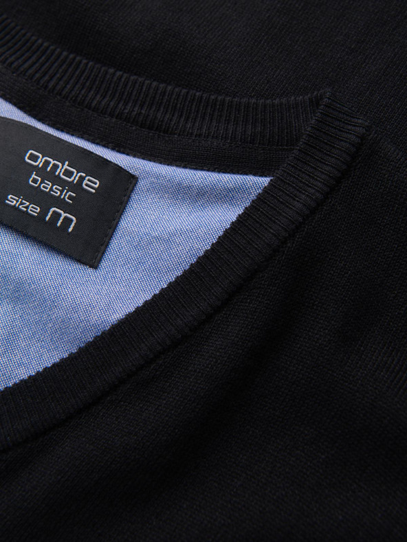 Ombre Clothing Черен мъжки пуловер Ombre Clothing