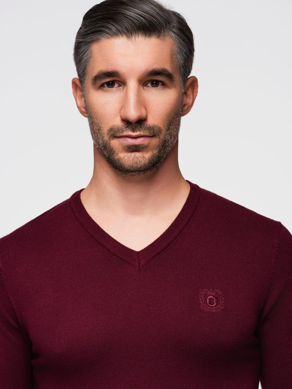 Ombre Clothing Мъжки пуловер Ombre Clothing в цвят бордо