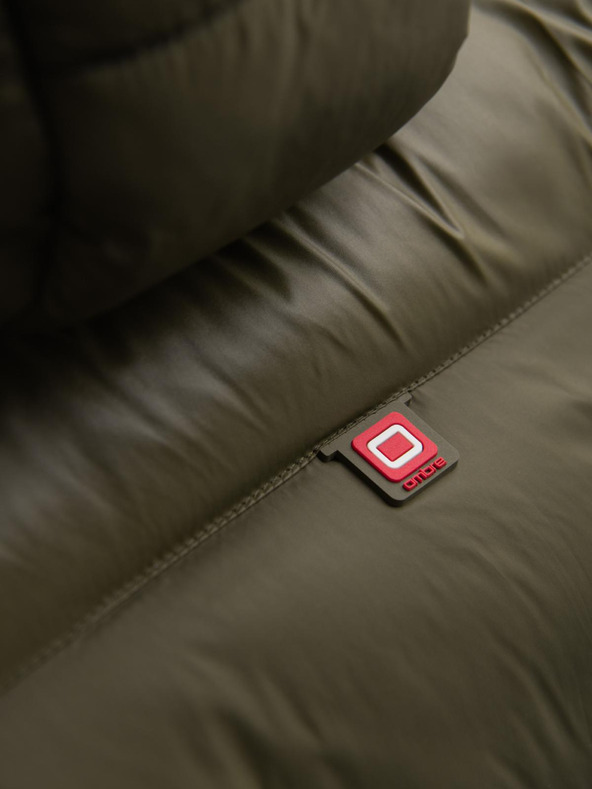 Ombre Clothing Тъмнозелено мъжко ватирано зимно яке Ombre Clothing