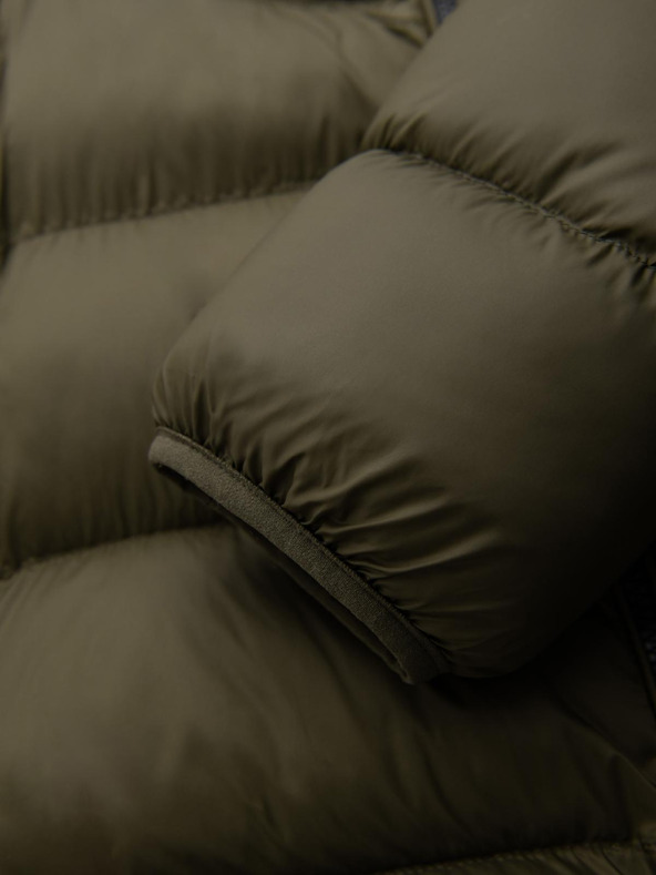 Ombre Clothing Тъмнозелено мъжко ватирано зимно яке Ombre Clothing