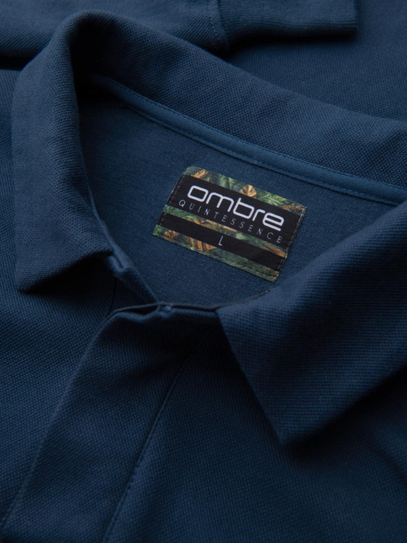 Ombre Clothing Тъмно синьо мъжки суитшърт с основна яка Ombre Clothing