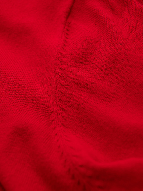 Ombre Clothing Червен мъжки пуловер с яка на риза Ombre Облекло