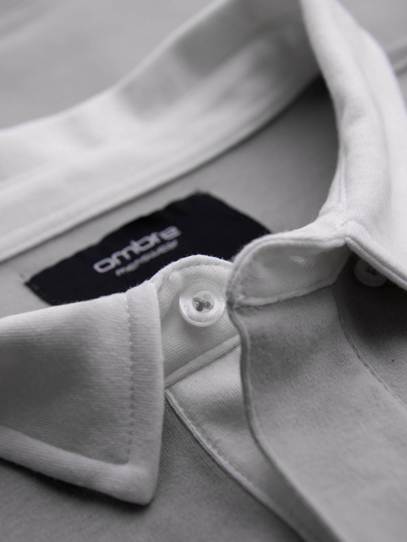 Ombre Clothing Светло сиво Мъжки суитчър с яка Ombre Облекло