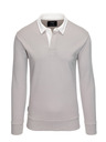Ombre Clothing Светло сиво Мъжки суитчър с яка Ombre Облекло
