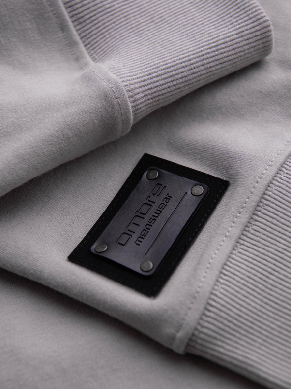 Ombre Clothing Светло сиво Мъжки суитчър с яка Ombre Облекло