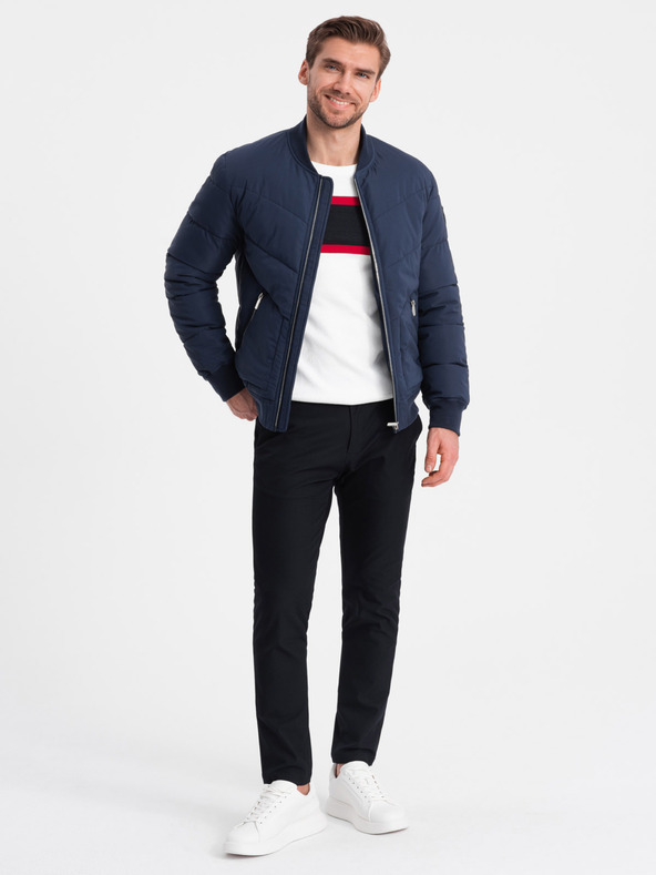 Ombre Clothing Тъмносиньо мъжко ватирано бомбе Ombre Clothing