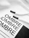 Ombre Clothing Бял мъжки суитшърт с качулка и щамп Ombre Clothing