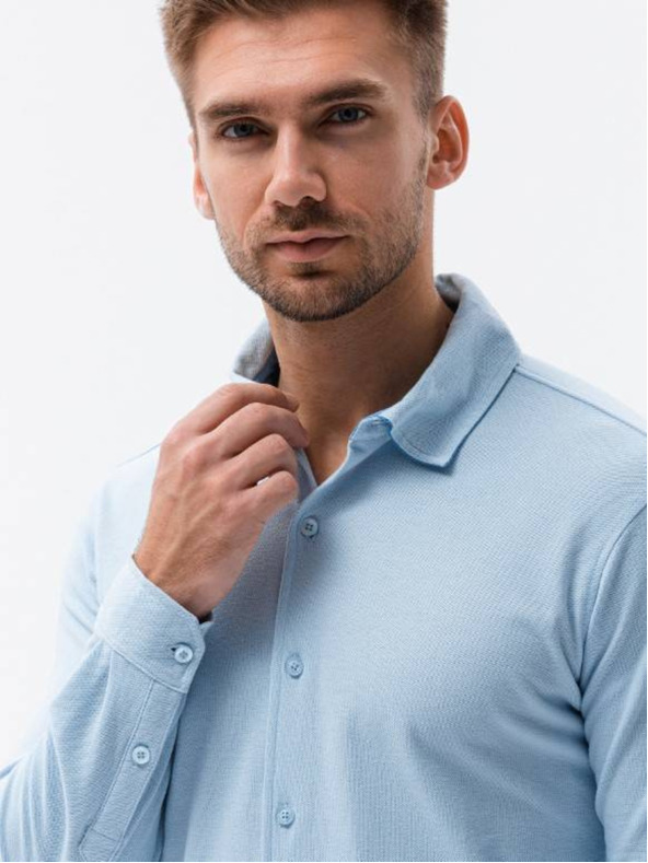Ombre Clothing Светлосиня мъжка риза K540