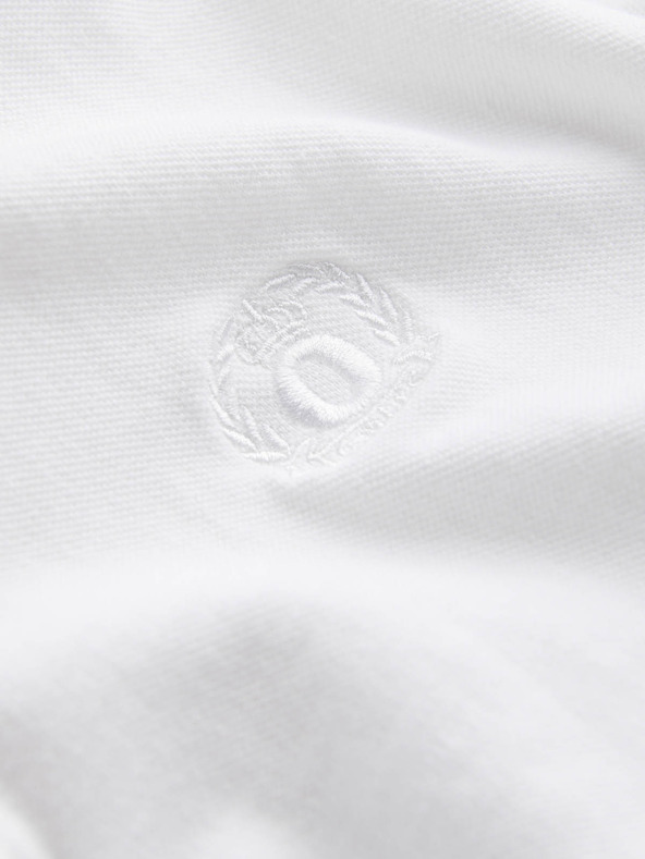 Ombre Clothing Бяла мъжка основна поло риза Ombre Clothing