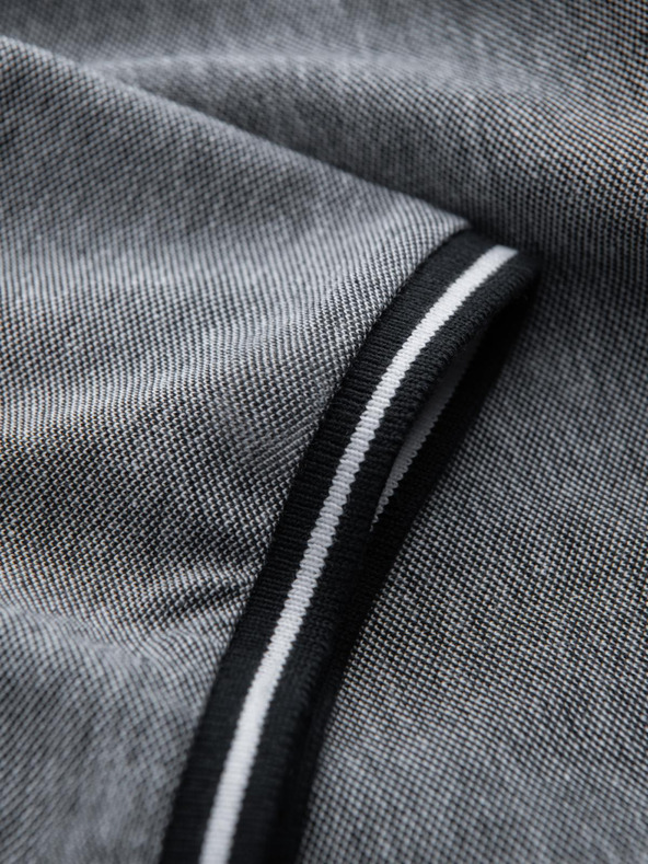 Ombre Clothing Черна мъжка поло риза на райета Ombre Clothing