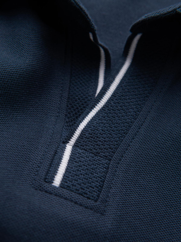 Ombre Clothing Тъмно синя мъжка поло риза без копчета Ombre Clothing