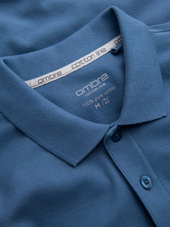 Ombre Clothing Синя мъжка основна поло риза Ombre Clothing