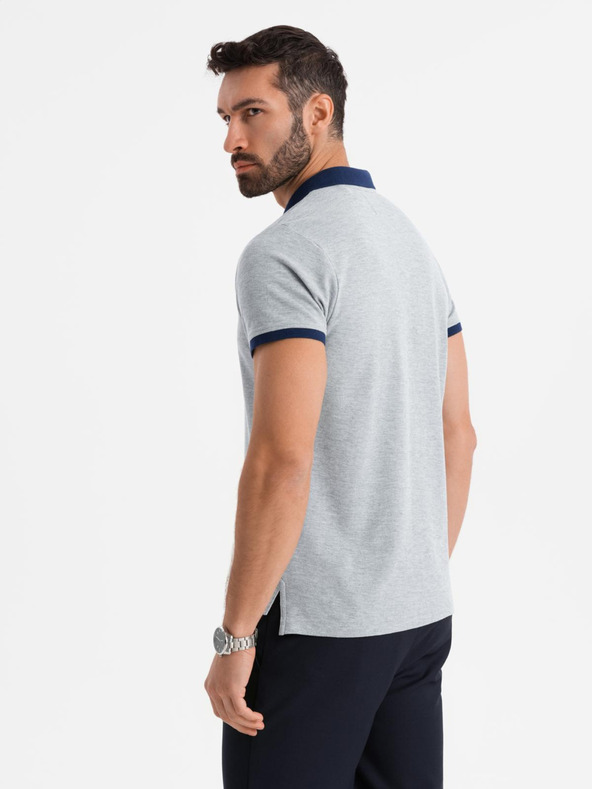 Ombre Clothing Сива мъжка поло риза Ombre Clothing