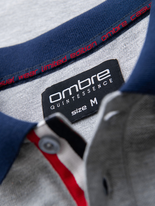 Ombre Clothing Сива мъжка поло риза Ombre Clothing