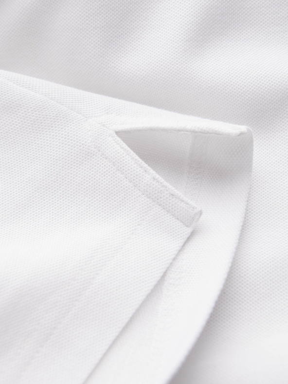 Ombre Clothing Бяла мъжка поло риза без копчета Ombre Clothing