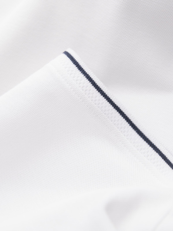 Ombre Clothing Бяла мъжка поло риза без копчета Ombre Clothing