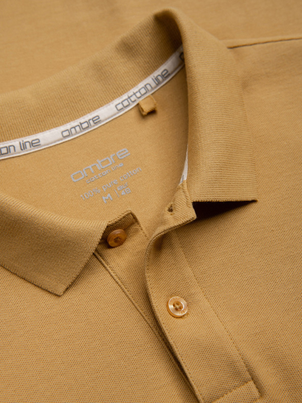 Ombre Clothing Горчица мъжка основна поло риза Ombre Clothing
