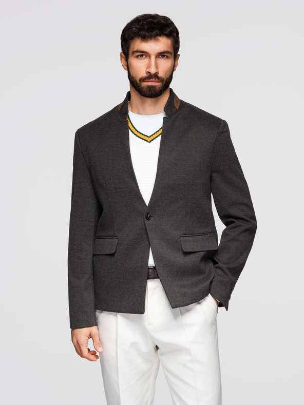 Ombre Clothing Мъжко яке в цвят тен със стояща яка Ombre Clothing